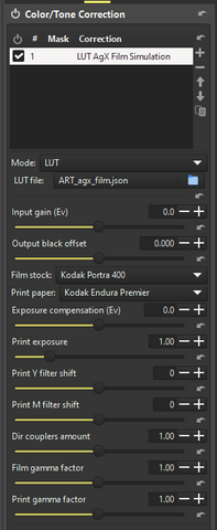 *agx-emulsion* module in ART