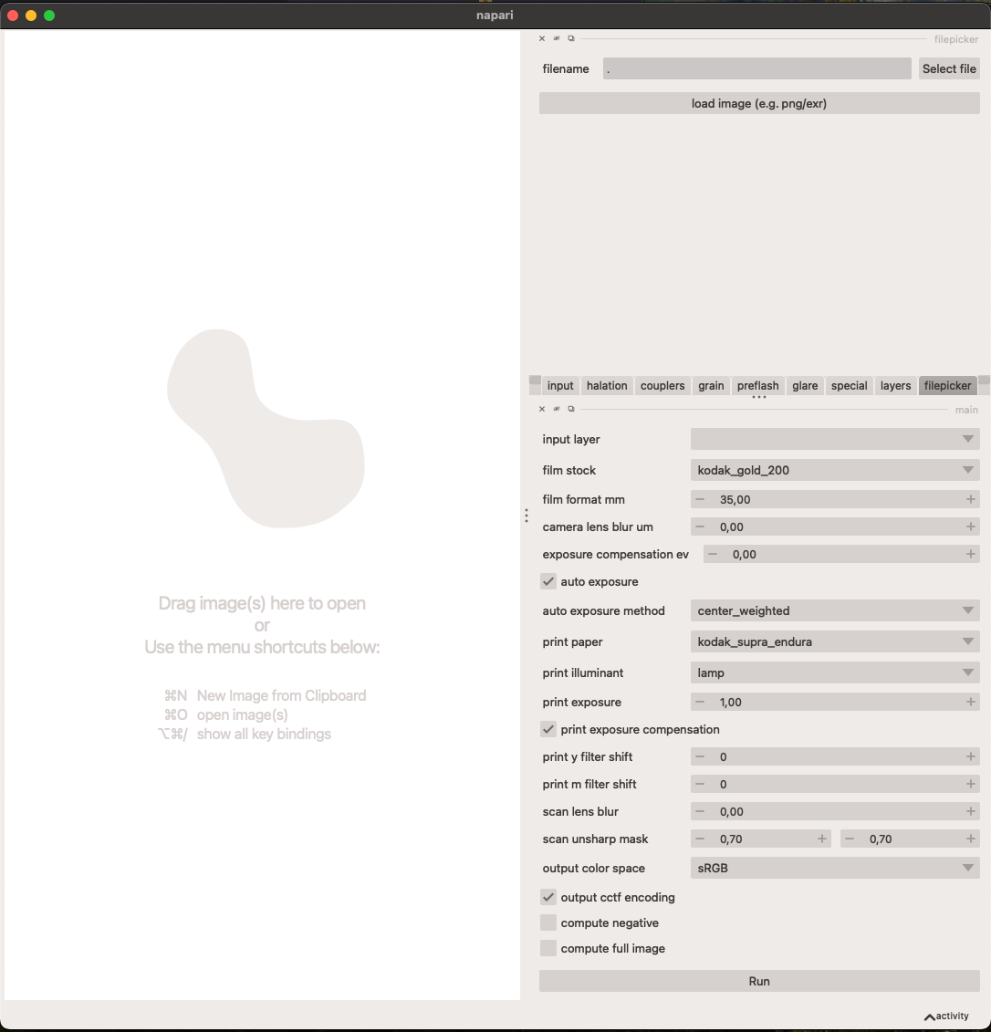 *agx-emulsion* native GUI